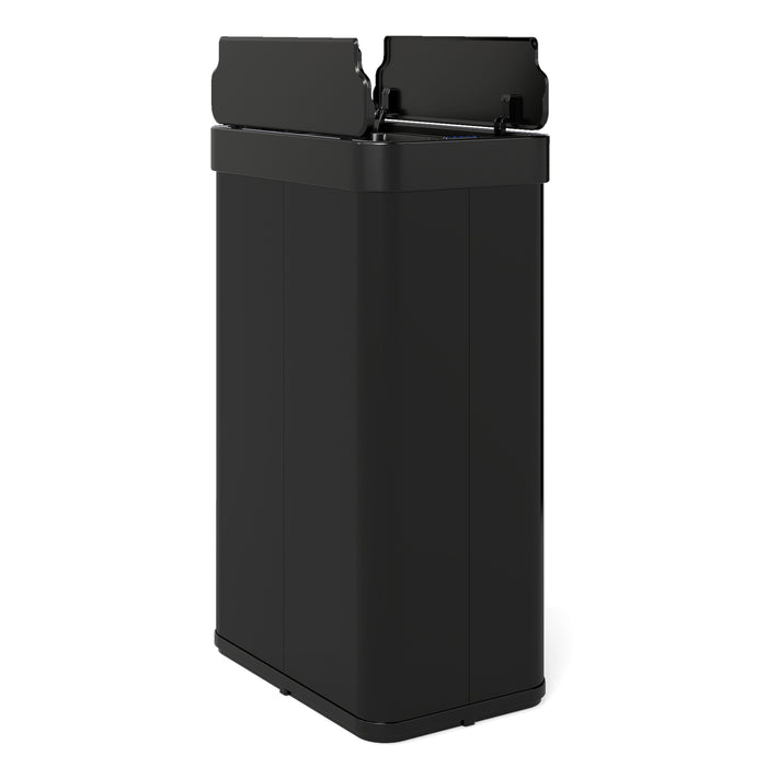 60L Trash Can with 2 Wing Lids Slim Automatic Touchless Waste Bin-