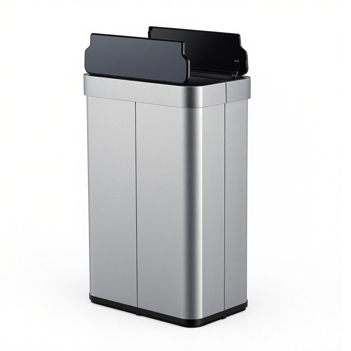 60L Trash Can with 2 Wing Lids Slim Automatic Touchless Waste Bin-