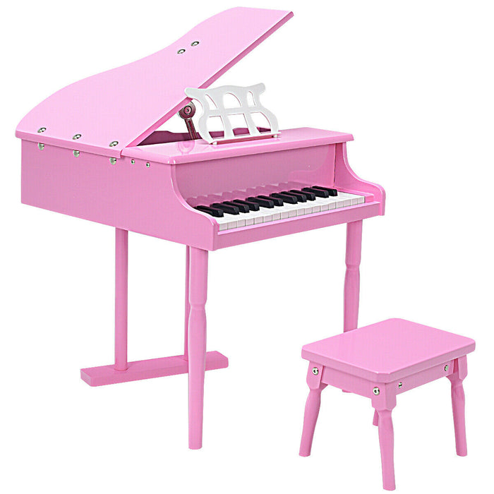30 Keys Kids Piano Toy with Stool and Music Stand-