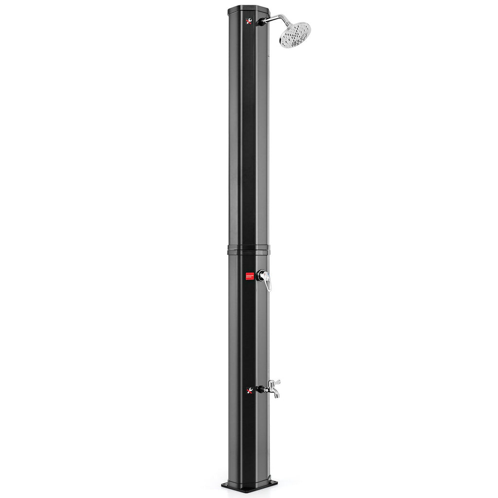 60L Solar Heated Outdoor Shower with Shower Head and Foot Shower Tap-
