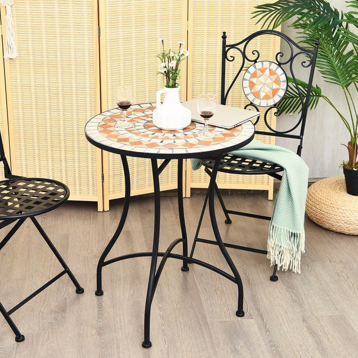 Mosaic Designs - 60cm Round Coffee Table with Unique Mosaic Finish - Perfect Elegant Accent for Living Spaces