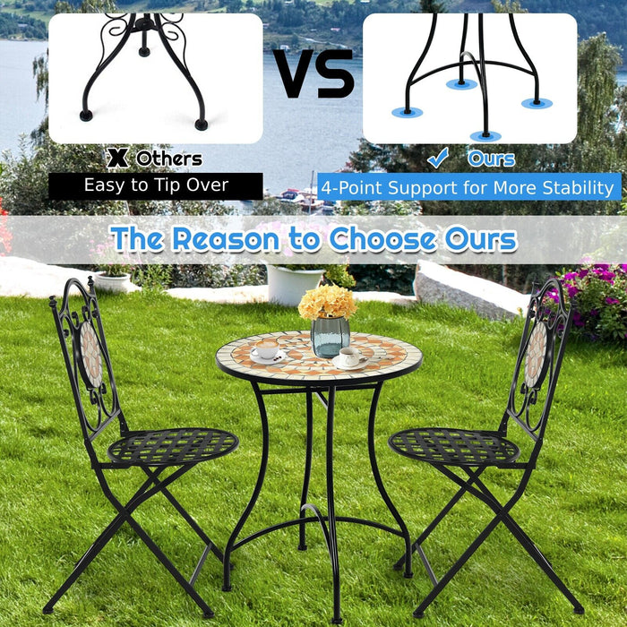 Mosaic Designs - 60cm Round Coffee Table with Unique Mosaic Finish - Perfect Elegant Accent for Living Spaces