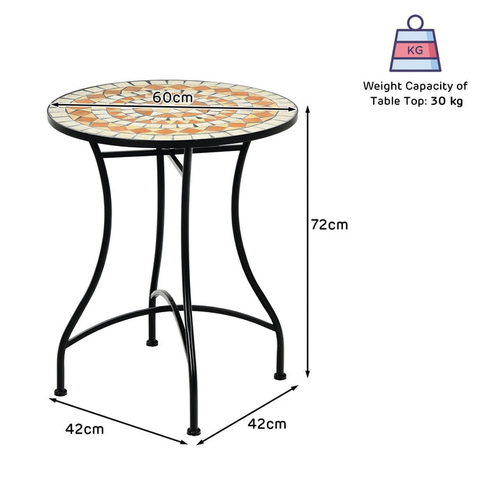 Mosaic Designs - 60cm Round Coffee Table with Unique Mosaic Finish - Perfect Elegant Accent for Living Spaces