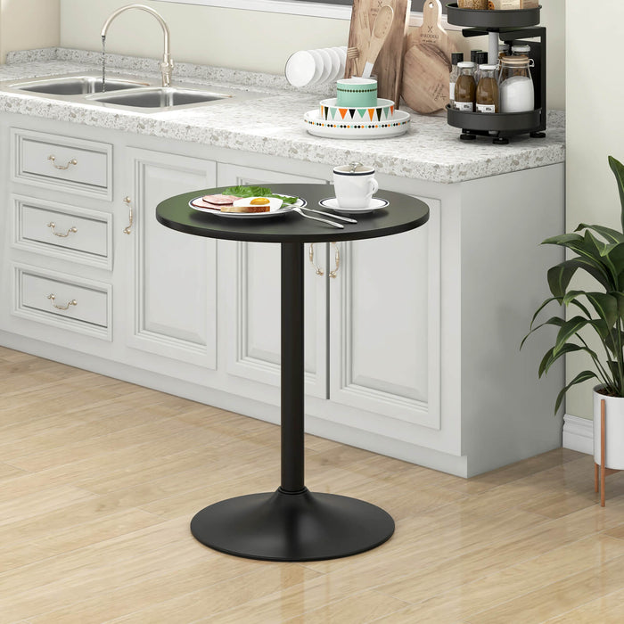 Round Dining Table, 60 cm - Metal Pedestal Base, Ideal for 2 - Perfect Solution for Compact Dining Spaces