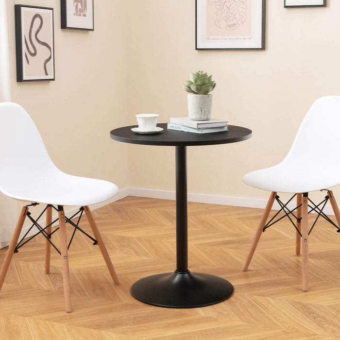 Round Dining Table, 60 cm - Metal Pedestal Base, Ideal for 2 - Perfect Solution for Compact Dining Spaces