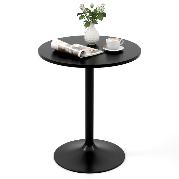 Round Dining Table, 60 cm - Metal Pedestal Base, Ideal for 2 - Perfect Solution for Compact Dining Spaces