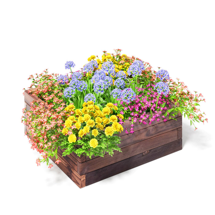 Square Box Wood - 60 x 60 cm Open-bottom Planter - Ideal for Easy Gardening and Plant Growth