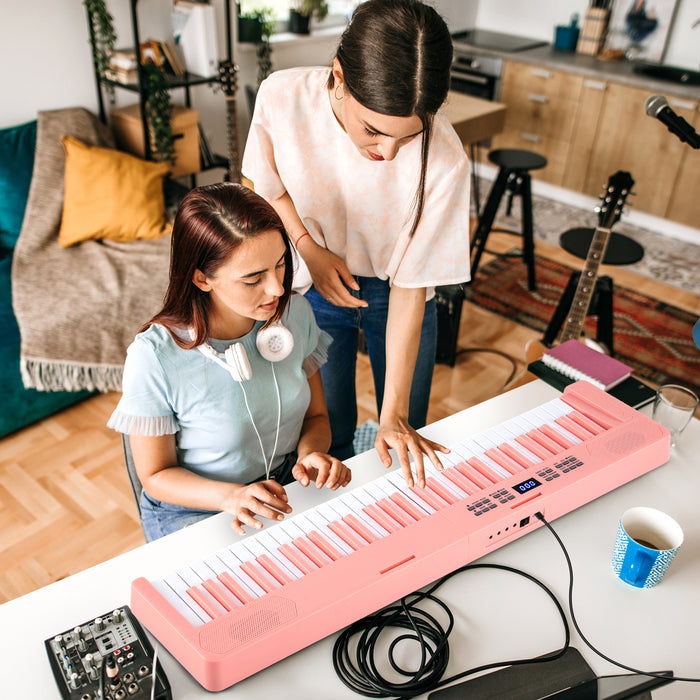 61-Key Foldable Piano Keyboard Full-size Electronic Keyboard with MIDI and Split Function-