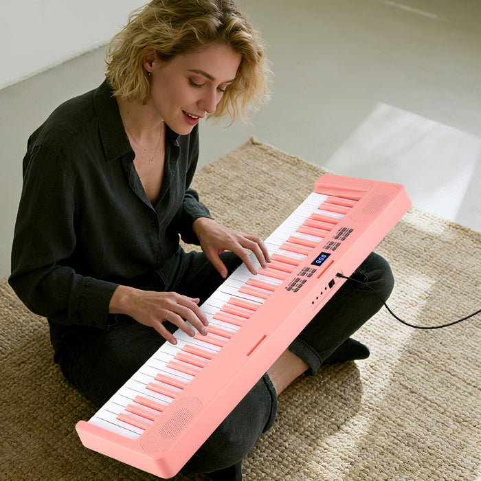 61-Key Foldable Piano Keyboard Full-size Electronic Keyboard with MIDI and Split Function-