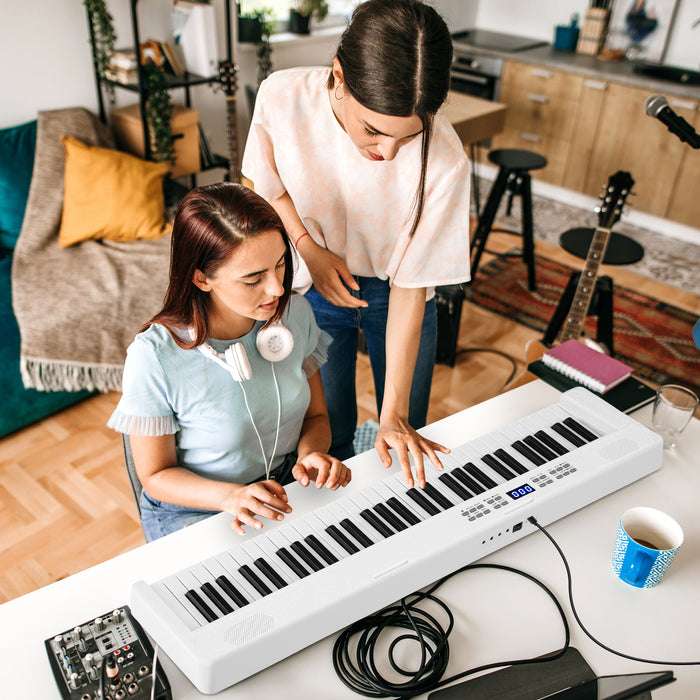 61-Key Foldable Piano Keyboard Full-size Electronic Keyboard with MIDI and Split Function-