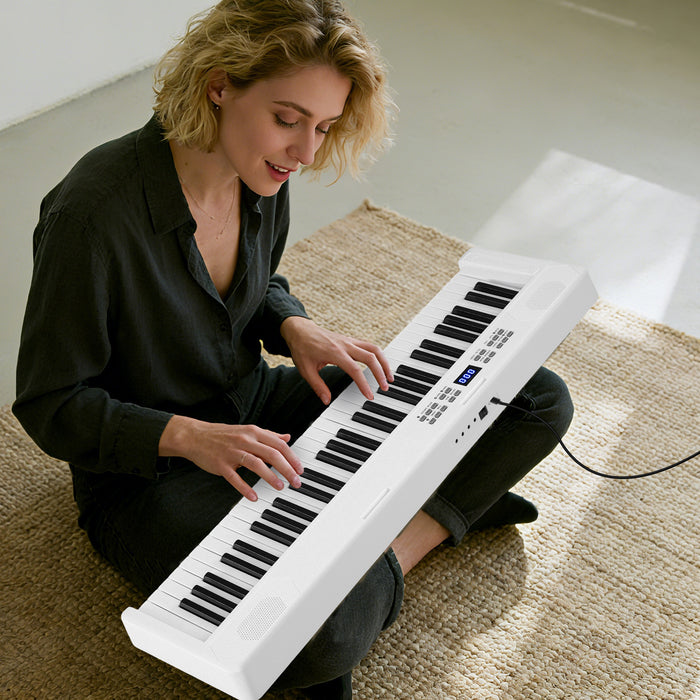 61-Key Foldable Piano Keyboard Full-size Electronic Keyboard with MIDI and Split Function-