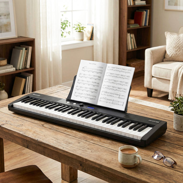 61 Keys Beginners Piano Keyboard Electric Keyboard Kit with Adjustable Stand-