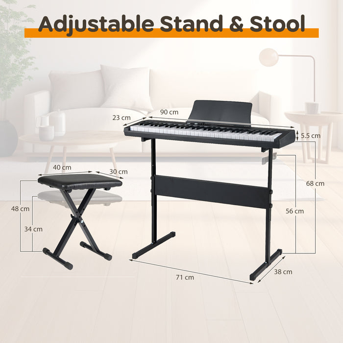 61 Keys Beginners Piano Keyboard Electric Keyboard Kit with Adjustable Stand-