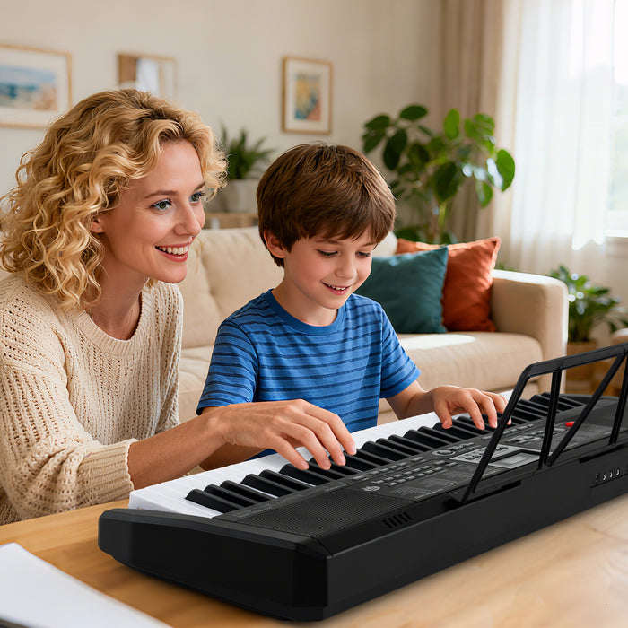 61 Keys Portable Keyboard with 200 Rhythms and 200 Tones for Beginners-