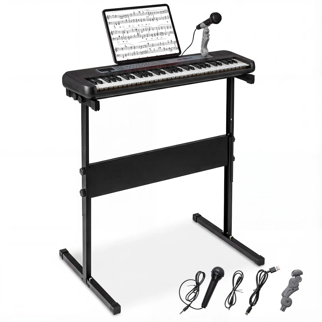 61 Keys Kids Piano Keyboard with Adjustable Stand for Aged 3+ Years Old-