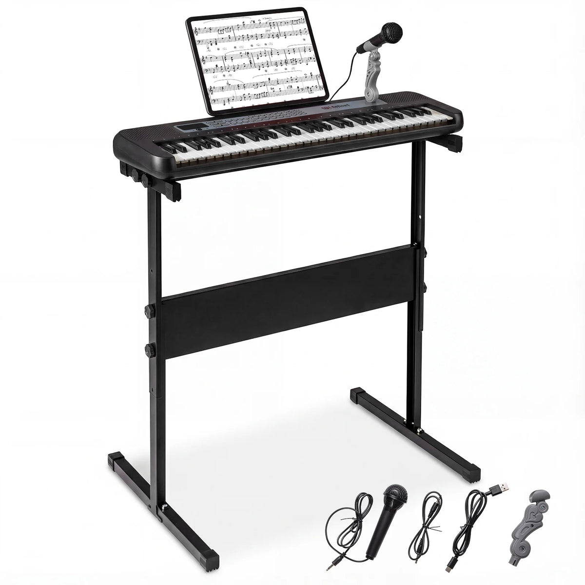 61 Keys Kids Piano Keyboard with Adjustable Stand for Aged 3+ Years Old-