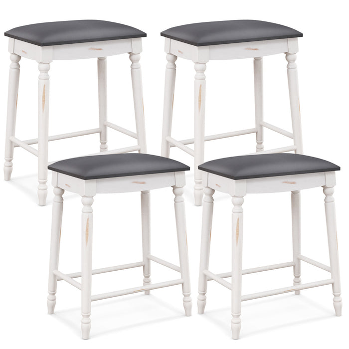 61/74 cm Upholstered Bar Stool Set of 4-