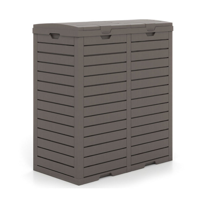 62 Gallon Waterproof Double Bucket Outdoor Trash Can-