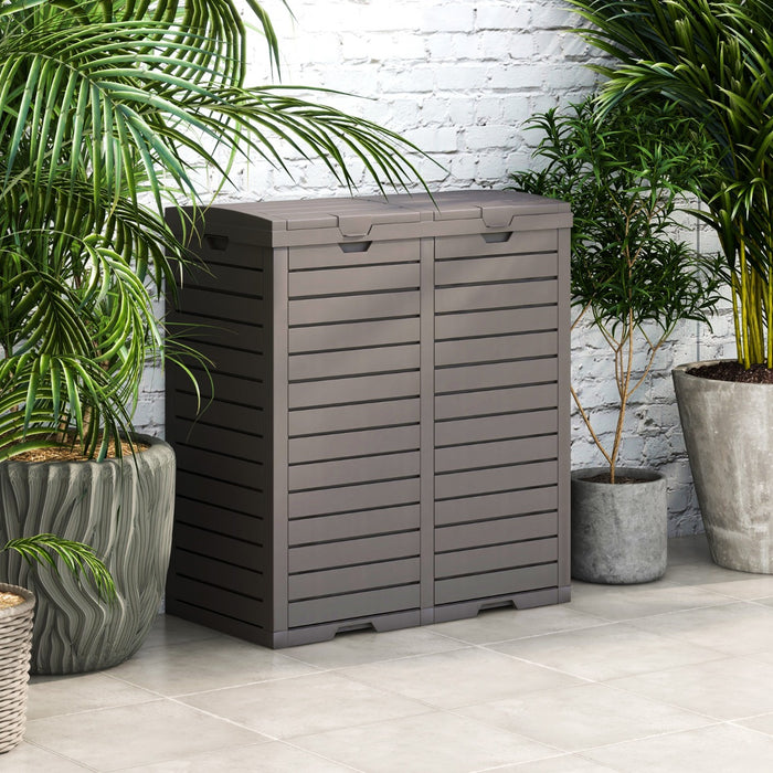 62 Gallon Waterproof Double Bucket Outdoor Trash Can-