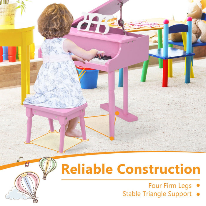 30 Keys Kids Piano Toy with Stool and Music Stand-
