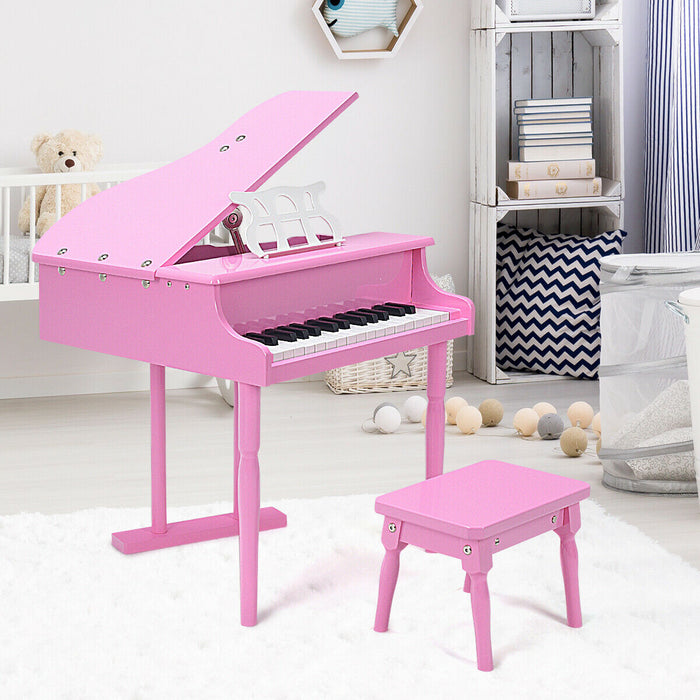 30 Keys Kids Piano Toy with Stool and Music Stand-