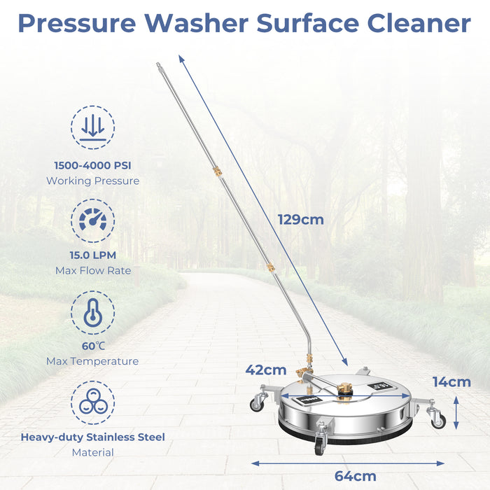 67cm Pressure Washer Surface Cleaner with Casters
