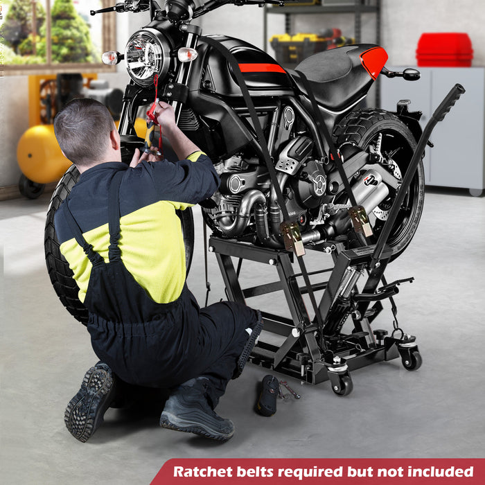 680 kg Motorcycle Hydraulic Lift with 3-Level Height Adjustable Platform-