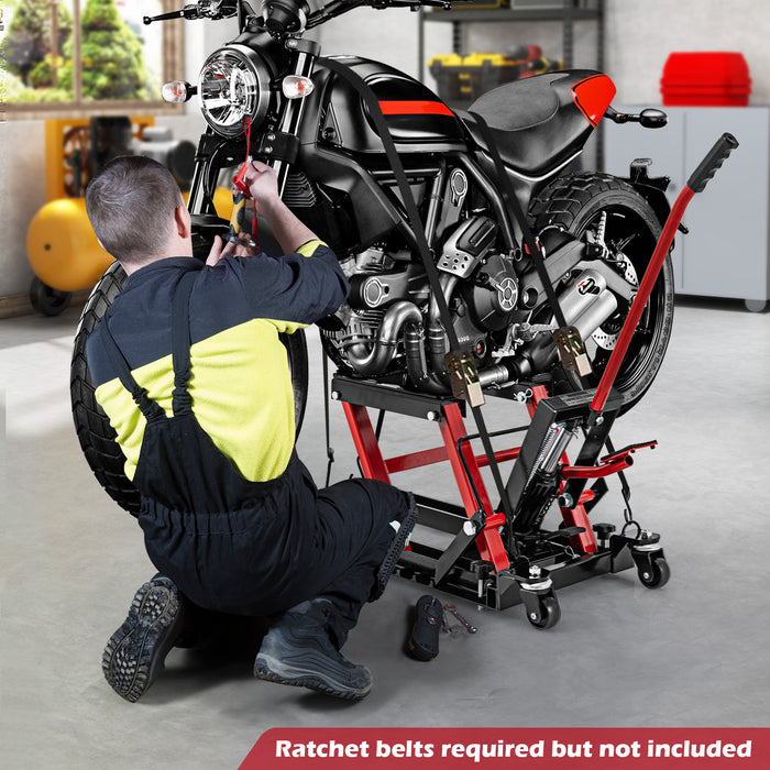 680 kg Motorcycle Hydraulic Lift with 3-Level Height Adjustable Platform-