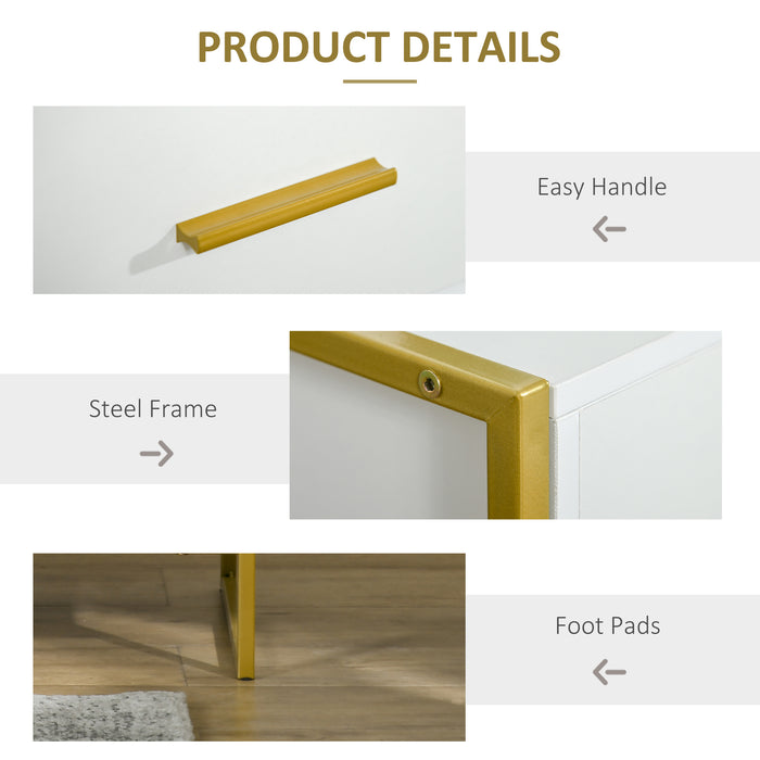 HOMCOM Bedside Table Set of 2, Modern Side Table with Drawer and Shelf, Nightstand for Bedroom, White | Aosom UK | Aosom UK