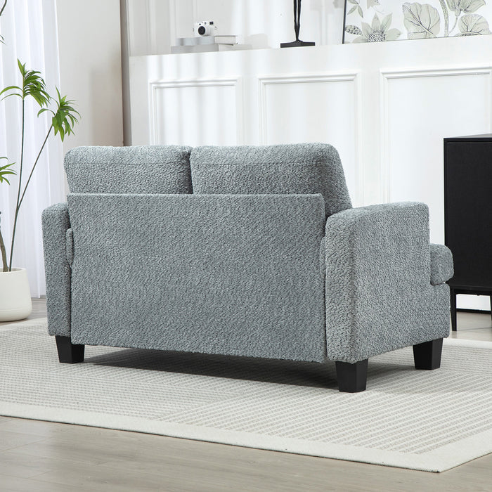 HOMCOM 2 Seater Sofa, 138 cm Loveseat Sofa with Removable Back Cushions, Chenille Fabric Small Couch Settee with S-springs for Living Room, Bedroom, Home Office, Light Grey