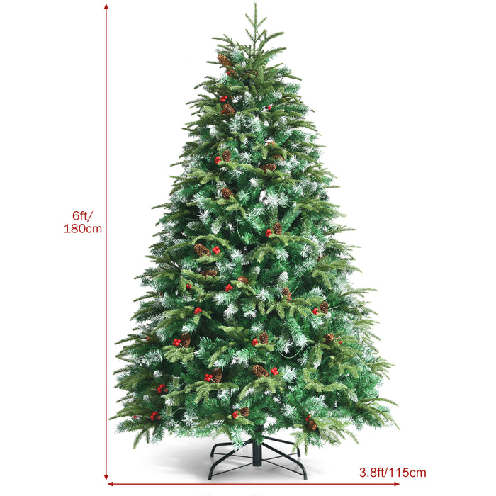 5/6 Feet Artificial Christmas Tree with LED Lights and Tips-5 ft