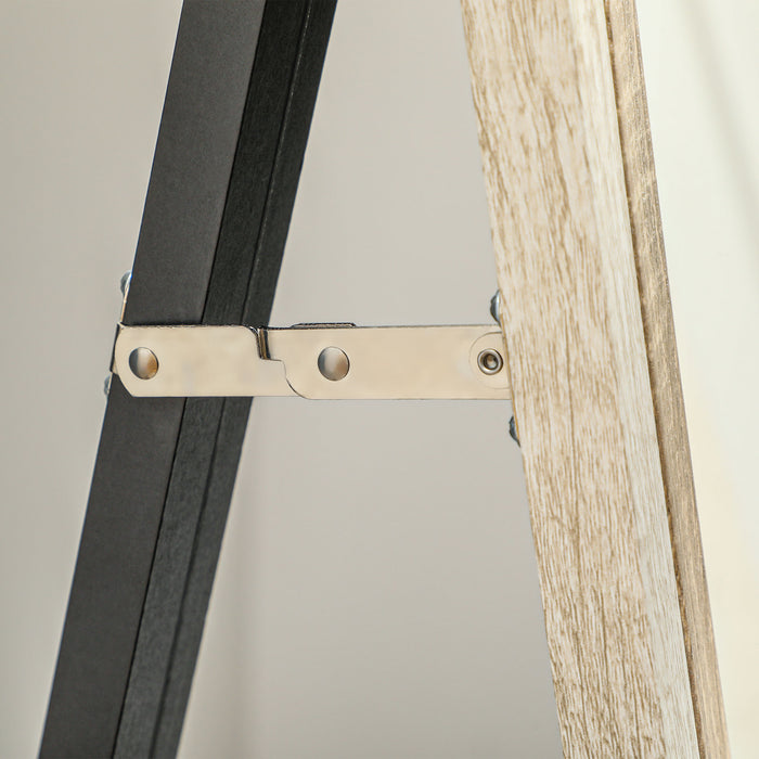 HOMCOM 162.6 cm Two-Tone Full Length Mirror - White/Oak-Tone