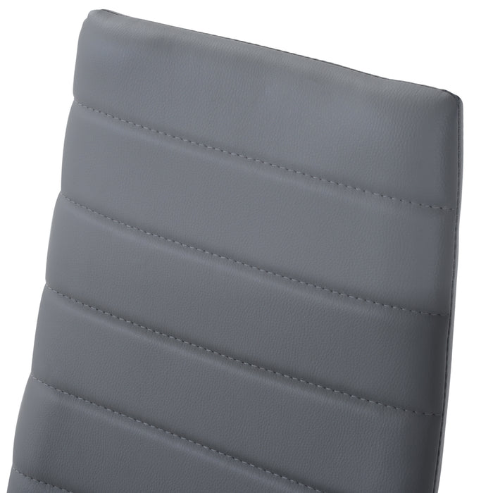 Contemporary 5-Piece Dining Set - Grey Chairs with Tempered Glass Table - Modern Furniture for Dining Room