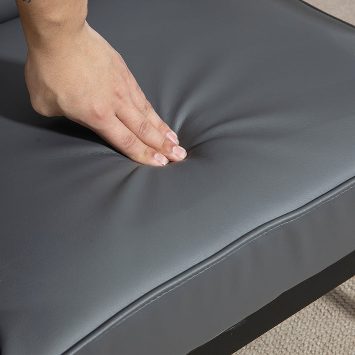 HOMCOM 2 Pieces Armchairs, PU Leather Accent Chairs, Occasional Chairs with Beech Wood Frame for Living Room, Reception, Bedroom, Balcony, Grey