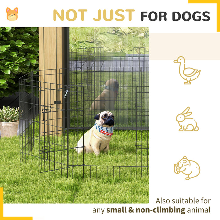 8 Panel DIY Dog Pen with Easy Access Door - Ideal for Dogs & Small Animals, Safe Indoor/Outdoor Enclosure - 61cm Height for Pet Security and Play Area