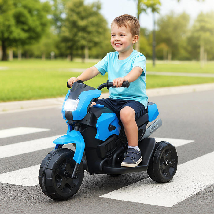 6V Kids 3-Wheel Ride on Motorbike with LED Headlight for Boys Girls Aged 37-72 Months-Red