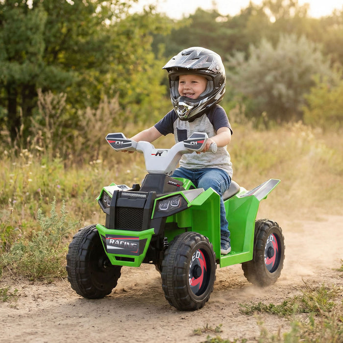 6V Kids Electric Quad with Removable Back Trailer Toddler Ride On ATV-