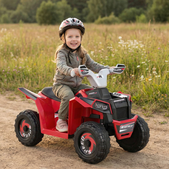 6V Kids Electric Quad with Removable Back Trailer Toddler Ride On ATV-