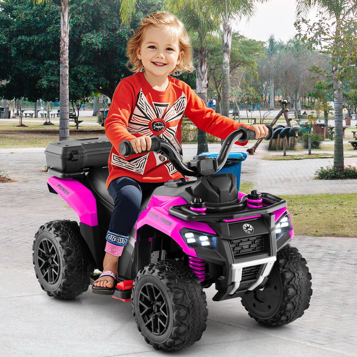 6V Kids Electric Quad Bike with Spray Function and Storage Box-