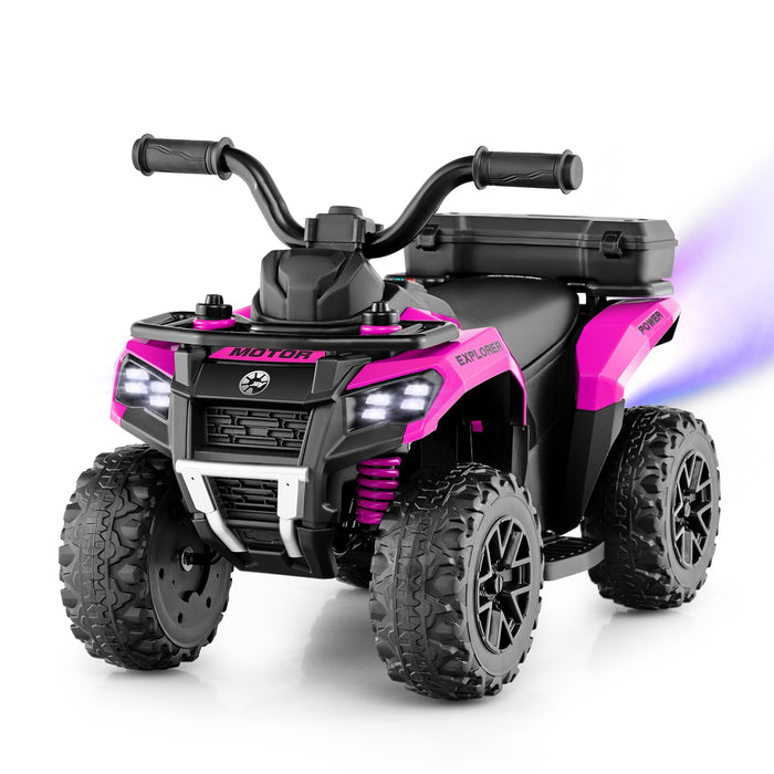 6V Kids Electric Quad Bike with Spray Function and Storage Box-