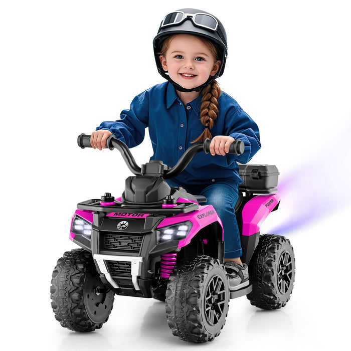 6V Kids Electric Quad Bike with Spray Function and Storage Box-