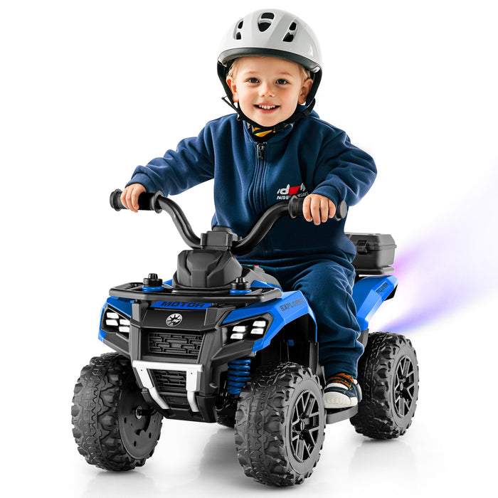6V Kids Electric Quad Bike with Spray Function and Storage Box-