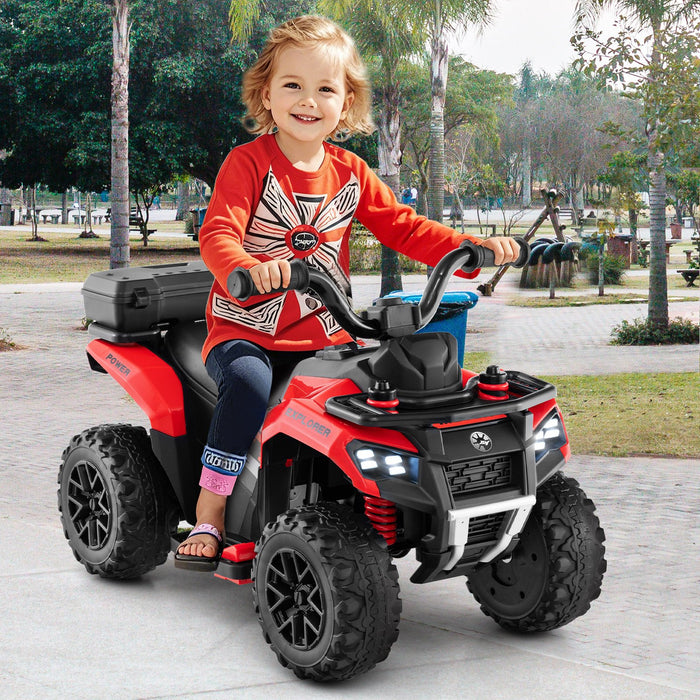 6V Kids Electric Quad Bike with Spray Function and Storage Box-