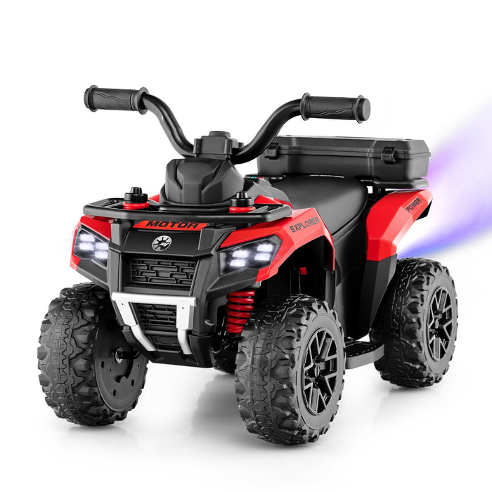 6V Kids Electric Quad Bike with Spray Function and Storage Box-