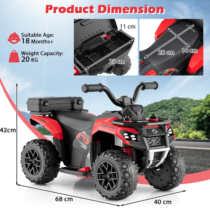6V Kids Electric Quad Bike with Spray Function and Storage Box-