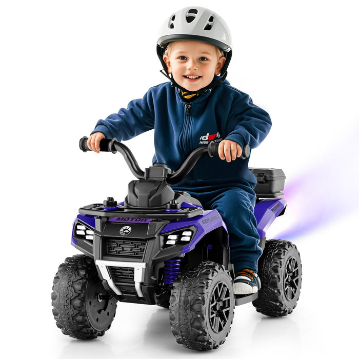 6V Kids Electric Quad Bike with Spray Function and Storage Box-