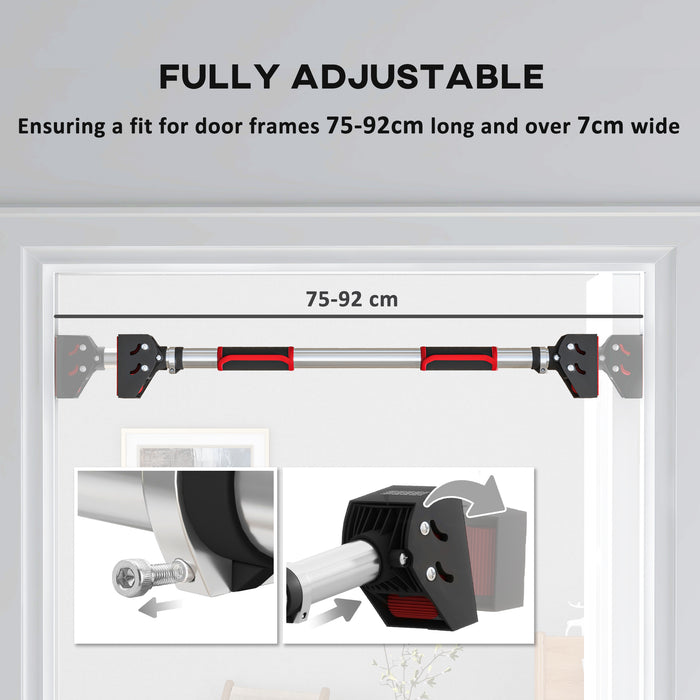 Doorway Pull Up Bar - Screw-Free, Adjustable Chin Up Bar, 75-92cm Fit for Door Frames - Home Gym Strength Training Equipment for Upper Body Workouts