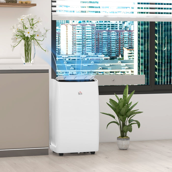 Portable 14,000 BTU Air Conditioner - Cools & Dehumidifies up to 40m², Sleep Mode, 24-Hour Timer - Easy Mobility with Wheels for Home & Office Use