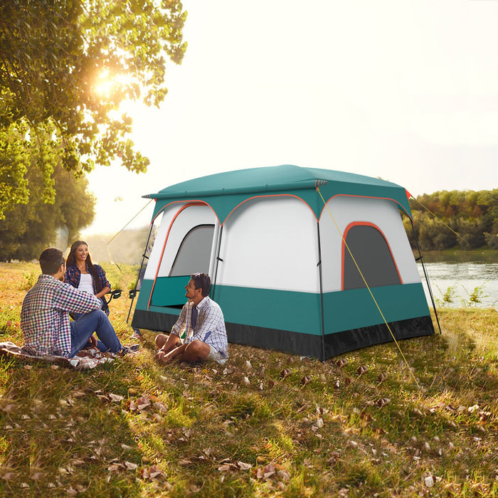 6/8/10-Person Camping Tent with Porch and Rainfly-
