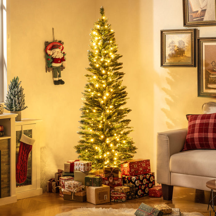5/6 FT Artificial Christmas Tree Pre-lit Xmas Tree with 150/250 Multi-color and Warm White Switchable LED Lights-5FT